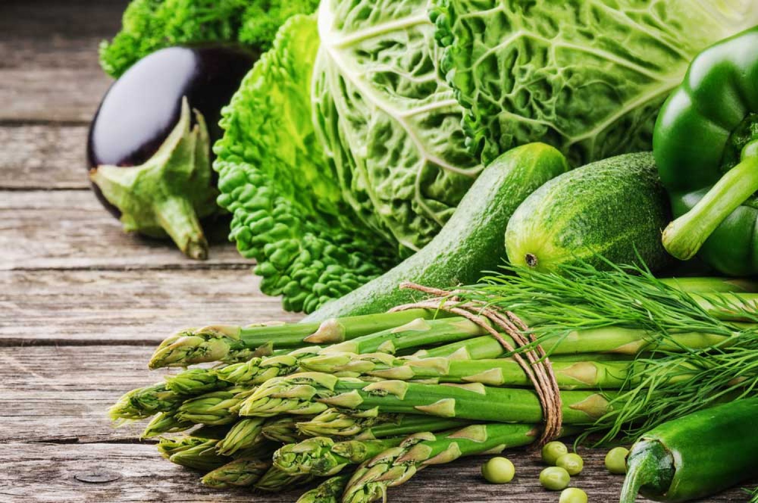 Green vegetables and fruits available for sale